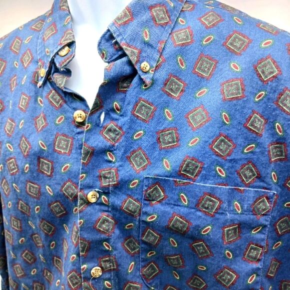 Vessels Graphic Casual Button Down Shirt Made in USA 100%Cotton Men's L. Vntg... - Picture 10 of 10